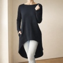 Sukienka tył przód asymetryczna gruba czarna