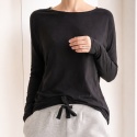 Wąski rękaw skrzydła bluzka Czarna