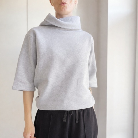 Bluza golf rękaw do łokcia Szara