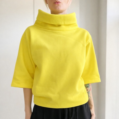 Bluza golf rękaw do łokcia Żółta