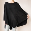 Bluzka asymetryczna dwie kieszenie czarna