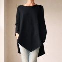 Bluzka asymetryczna dwie kieszenie czarna
