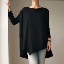 Bluzka asymetryczna dwie kieszenie czarna