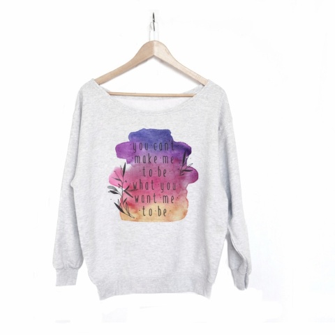 Can't make me Szara bluza z podszytym dekoltem