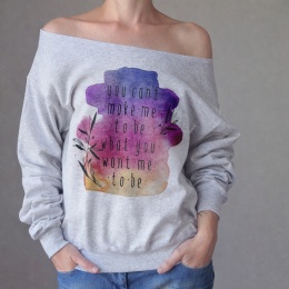 Can't make me Szara bluza z podszytym dekoltem