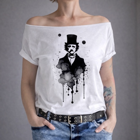 Edgar Allan Poe Biały Oversize