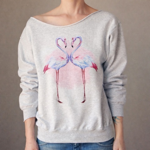 Flamingi Szara gruba Z