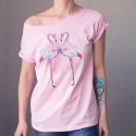 Flamingi jasnoróżowy krótki Oversize