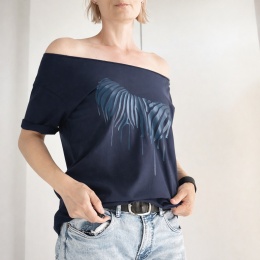 Granatowa zebra na Granatowej koszulce Oversize