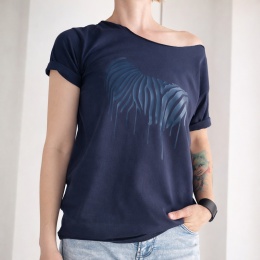 Granatowa zebra na Granatowej koszulce Oversize