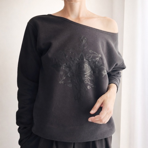 Gruby Oversize Oko Mandala Czarna Max