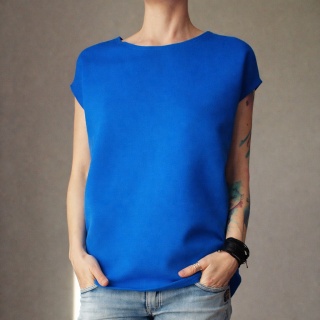 Bezrękawnik damski oversize z grubej dresówki – niebieski