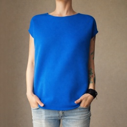 Gruby Niebieski Bezrękawnik