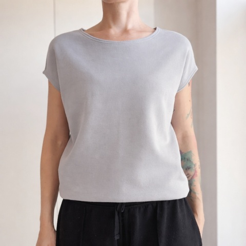 Gruby Szary gładki Bezrękawnik