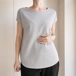 Gruby Szary gładki Bezrękawnik