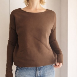 Gruby Wąski rękaw Brązowy