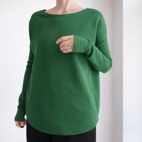 Gruby Wąski rękaw Butelkowozielony