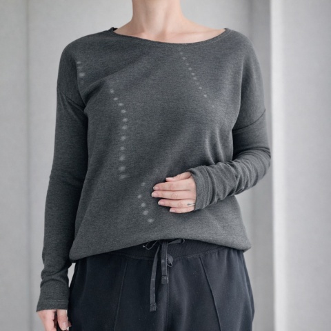 Gruby Wąski rękaw Ciemnoszary