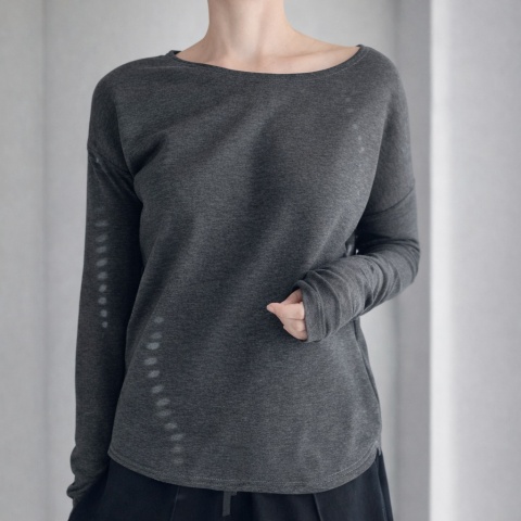 Gruby Wąski rękaw Ciemnoszary