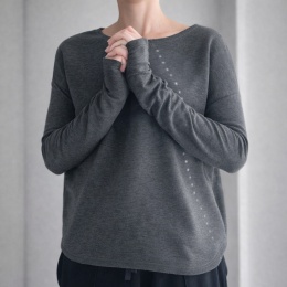 Gruby Wąski rękaw Ciemnoszary