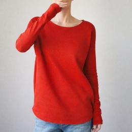 Gruby Wąski rękaw Czerwony Bluza