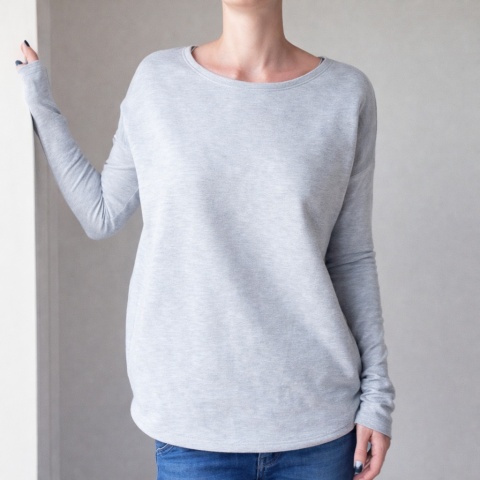 Gruby Wąski rękaw Szary