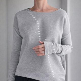 Bluza damska oversize z wąskimi rękawami – szary melanż