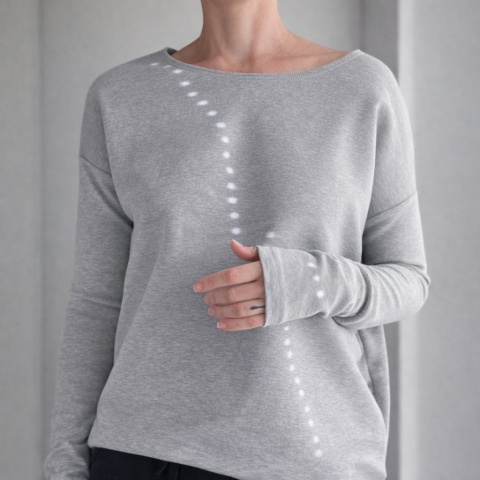 Gruby Wąski rękaw Szary