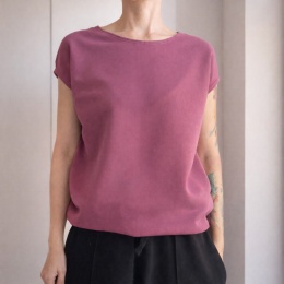 Gruby Wrzosowy Bezrękawnik