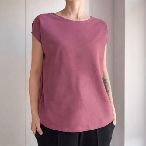 Gruby Wrzosowy Bezrękawnik