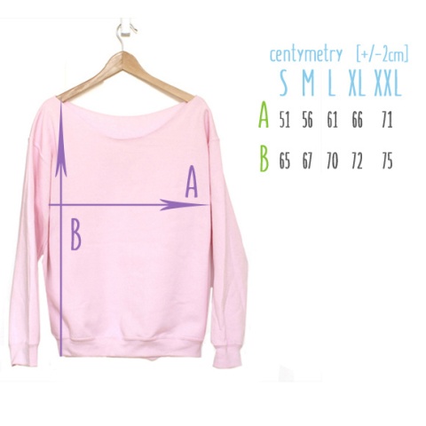 Jasnoróżowa gruba Bluza z szerokim dekoltem