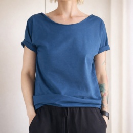 Jasny granat Oversize Bez nadruku