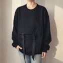 Jedna kieszeń czarna obszerna bluza