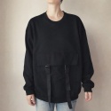 Jedna kieszeń czarna obszerna bluza