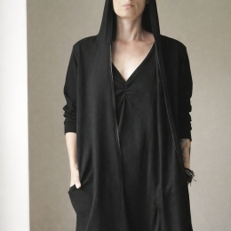 Kaptur długi rozpinany czarny