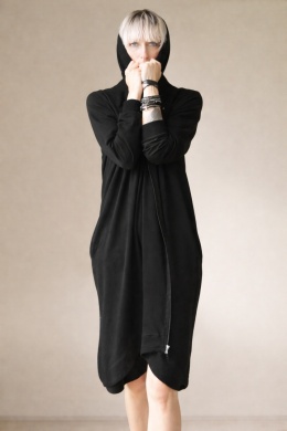 Kaptur długi rozpinany czarny