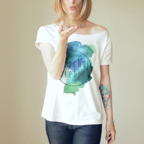 Kochaj siebie Oversize Biały