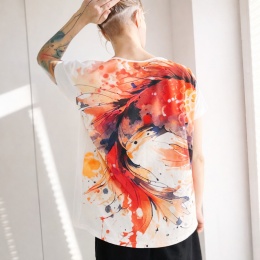 Koi Fullprint Biały Oversize