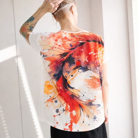 Koi Fullprint Biały Oversize