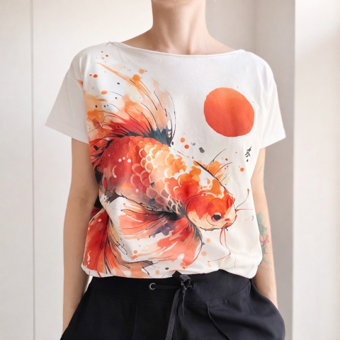 Koi Fullprint Biały Oversize