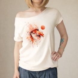 Koi pomarańczowy na waniliowym Oversize