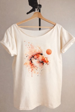 Koi pomarańczowy na waniliowym Oversize