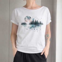 Księżyc las Oversize Biały