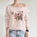 Kwiaty liście bambusa Rózowa Bluza Cięta