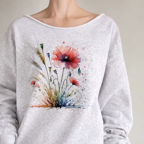 Maki kłosy Szara Bluza