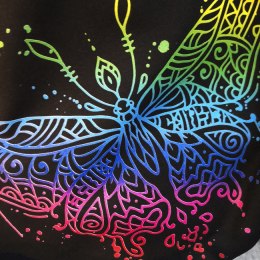 Mandala motyl tęcza Oversize Czarny