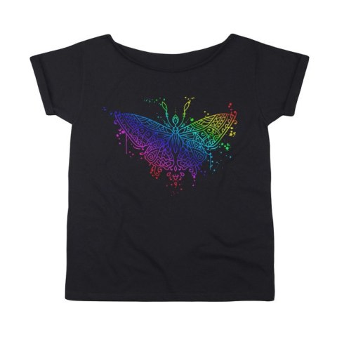 Mandala motyl tęcza Oversize Czarny