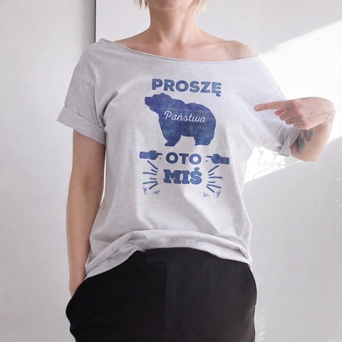 Oto miś Szary Oversize