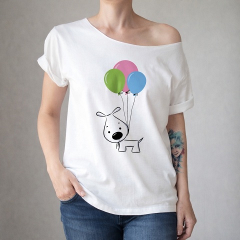 Piesek baloniki Oversize Biały