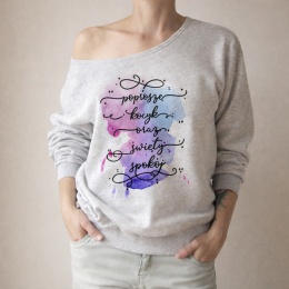 Poproszę spokój kocyk Szara bluza z podszytym dekoltem